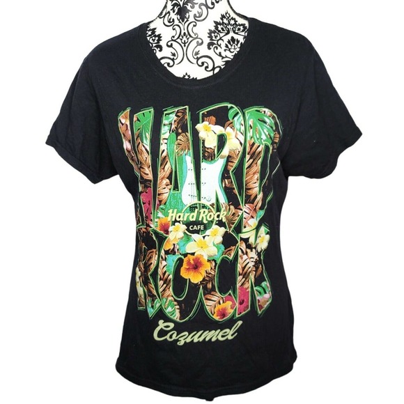 Hard Rock Cafe Other - Hard Rock Cafe Cozumel Jungle Guitar Graphic T-Shirt Size L Black